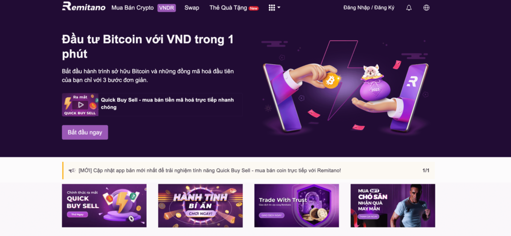 Remitano sàn giao dịch tiền điện tử hàng đầu Việt Nam